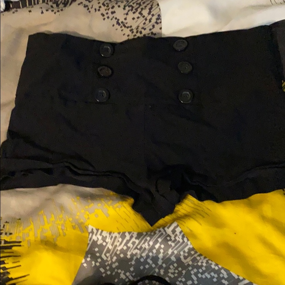 Stretchy High-Waist Button-Front Booty Shorts